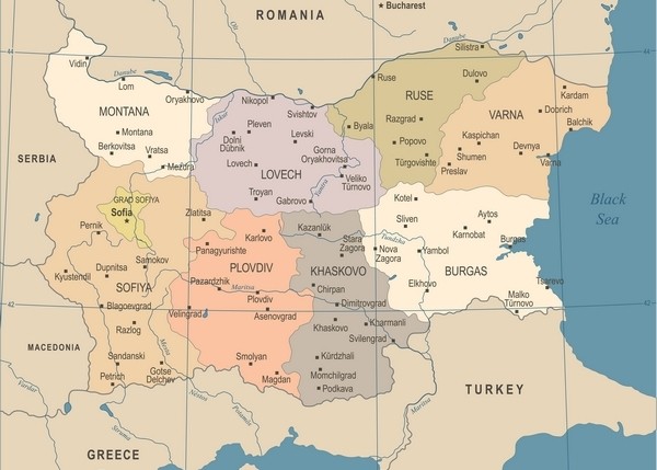 Map of Bulgaria