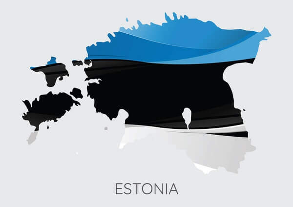 Map and flag of Estonia
