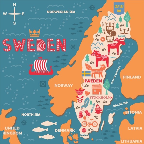 map of Sweden