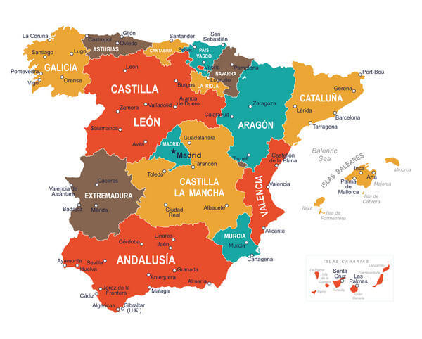 Map of Spain