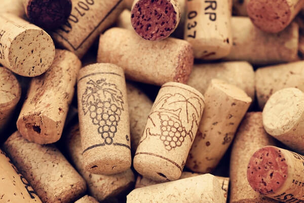 Cork from wine bottles