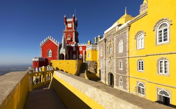 Colorful palace in the Sintra town