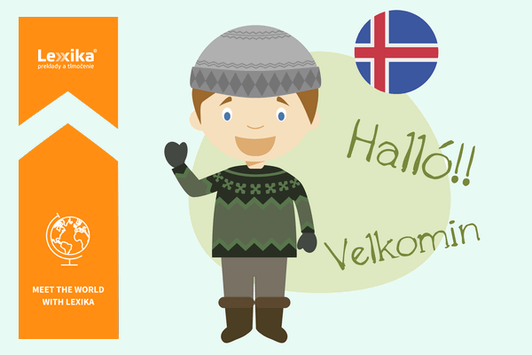 Man saying Welcome in icelandic