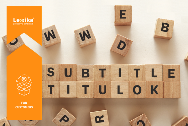 The word "subtitle" made of wooden blocks