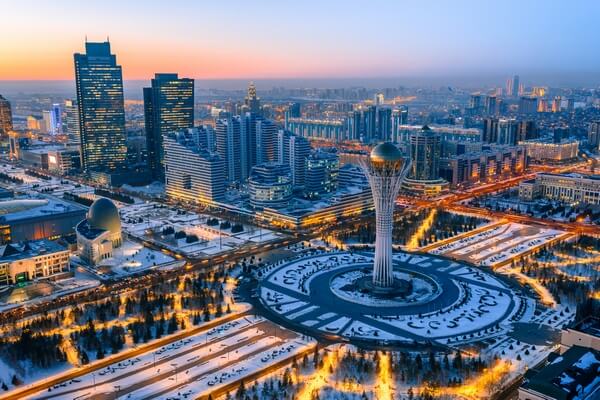 Astana city during sunset