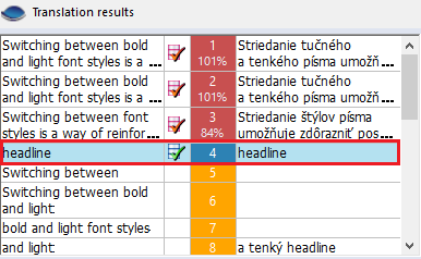 translation results